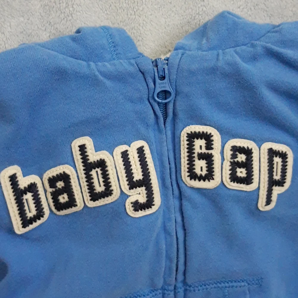 Baby Gap Logo Sherpa Lined Zippered Hoodie Jacket 6-12 mos